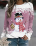 Autumn And Winter Christmas Women'S Clothing  Printed Sexy Top Long-Sleeved Round Neck Christmas Clothing T-Shirt Female