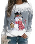 Autumn And Winter Christmas Women'S Clothing  Printed Sexy Top Long-Sleeved Round Neck Christmas Clothing T-Shirt Female