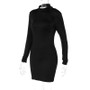 Women'S Spring Long Sleeve Slim Sexy Low Back Bodycon Dress