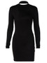 Women'S Spring Long Sleeve Slim Sexy Low Back Bodycon Dress