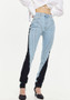 Tight Pants Style Patchwork Denim Pants Fall High Waist Heavy Work Slim Fit Washed Pants