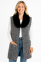 Sleeveless Wool-Blend Vest With Faux Fur Collar​