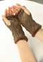 velvet gloves rhombus short knitting missing finger plush sleeves autumn and winter warm fur gloves