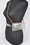 Rhinestone Clear Plus Size Belt Bag W/Chain