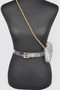 Rhinestone Clear Plus Size Belt Bag W/Chain