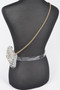 Rhinestone Clear Plus Size Belt Bag W/Chain