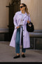 Solid Long Sleeve Trench Coat Woman Lined​​