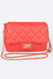 Quilted Faux Leather Flap Bag