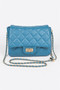 Quilted Faux Leather Flap Bag
