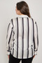 Plus Size Vertical Stripe Button Down Blouse