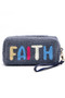 Faux Fur Faith Pouch W/Wristlet