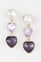 Triple Heart Drop Earrings