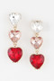 Triple Heart Drop Earrings