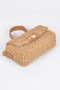 Faux Straw Top Handle Bag