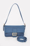Denim Metal Buckle Shoulder Bag