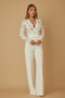 Lace Crochet Long Sleeve Jumpsuit​​​​​​​​