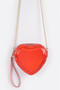 Heart Shape Mirror Metallic Crossbody Bag