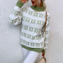 Women Mock Neck Christmas Snowflake Sweater