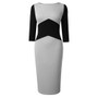 Ladies' Fashion Fall Winter Chic Color Block Bodycon Slim Dress