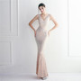 Mélange Sequin Beaded Evening Gown Long Formal Party Slim Evening Dress