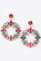 Multi Rhinestone Round Earring