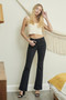 Mid Rise Black Skinny Boot Cut With Super Stretch
