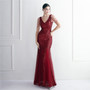 Beaded Mesh Evening Dress Long Formal Party Slim Evening Dress