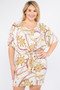 Plus Size Multi Color Print Short Sleeve Dress