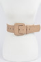 Faux Leather Wide Belt