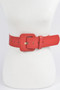 Faux Leather Wide Belt