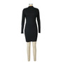 Women's Ribbed Fashion Slim Long Sleeve Skirt Bodycon Dress