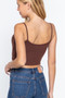 Round Neck W/Removable Bra Cup Cotton Spandex Bra Top