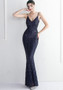 Positioning Floral Sling Evening Sequin Gown Long Formal Party Slim Evening Dress Chic Mermaid Dress