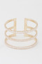 Triple Crystal Open Cuff Bracelet