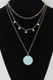 Multi Stone Pendant Chain Necklace