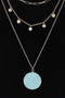 Multi Stone Pendant Chain Necklace