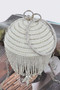 Round Rhinestone Fringe Bag W Faux Pearl​
