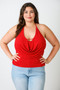 Plus Size Halter Cowl Neck Draped Top​