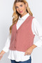 V-Neck Cable Sweater Vest Cardigan​