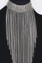 Rhinestone Choker Tassle Necklace