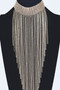 Rhinestone Choker Tassle Necklace