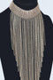 Rhinestone Choker Tassle Necklace
