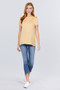 Short Sleeve Crew Neck W/Shoulder Button Detail Rayon Spandex Top