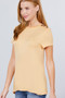 Short Sleeve Crew Neck W/Shoulder Button Detail Rayon Spandex Top