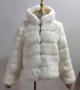 Women Faux Fox Fur With Hood Long Sleeve Jacket