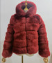 Women Faux Fox Fur With Hood Long Sleeve Jacket