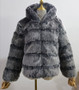 Women Faux Fox Fur With Hood Long Sleeve Jacket