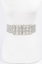 Multi Stone Metallic Straw Stretch Belt 
