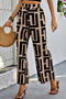 Geometric Color Block A Line Wide Leg Loose Pants