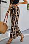 Geometric Color Block A Line Wide Leg Loose Pants